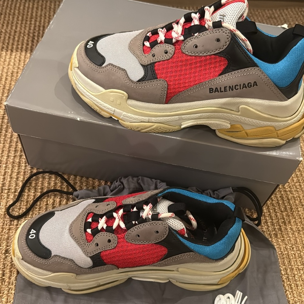 Balenciaga Red and Gray Sneakers - Picture 2 of 2